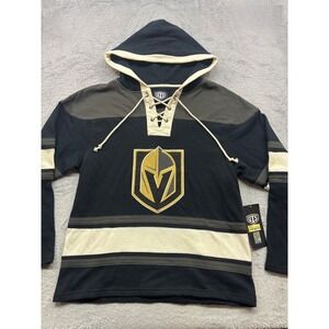 Vegas Golden Knights NHL OTS Mens Medium Lace Up Hockey Jersey Hoodie New